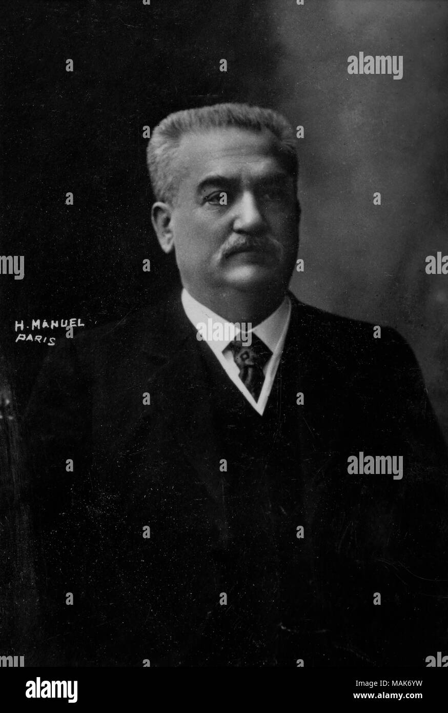 Portrait von Eugene Etienne (1844-1921) Präsident der Abgeordnetenkammer, Minister - Fotografie von Henri Manuel (1874 - 1947) Stockfoto