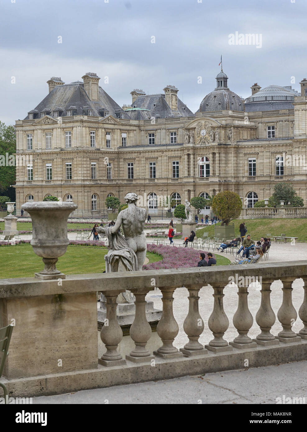 Ansicht der luxemburgischen Palast der Maria von Medici der Luxemburger Garten, Rarizh, Frankreich Stockfoto