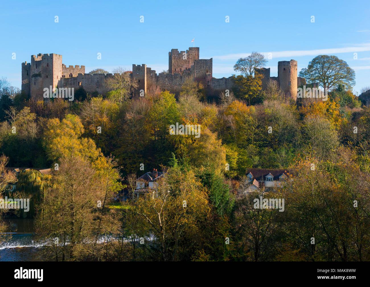 Ludlow Castle im Herbst, Shropshire, England, UK. Stockfoto