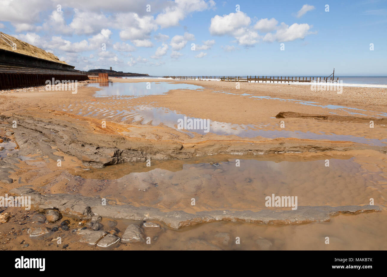 Der Strand in der Nähe von Happisburgh in Norfolk England England Stockfoto