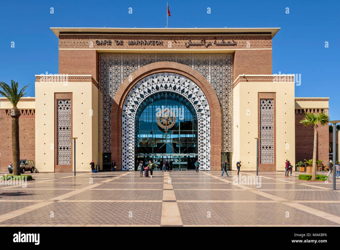 Marokko Marrakech DER BAHNHOF HAUPTEINGANG Stockfoto