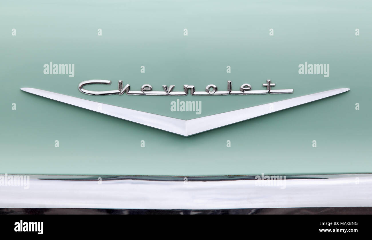 Classic Chevrolet Chevron Logo, Abzeichen oder Kühlerfigur Stockfoto