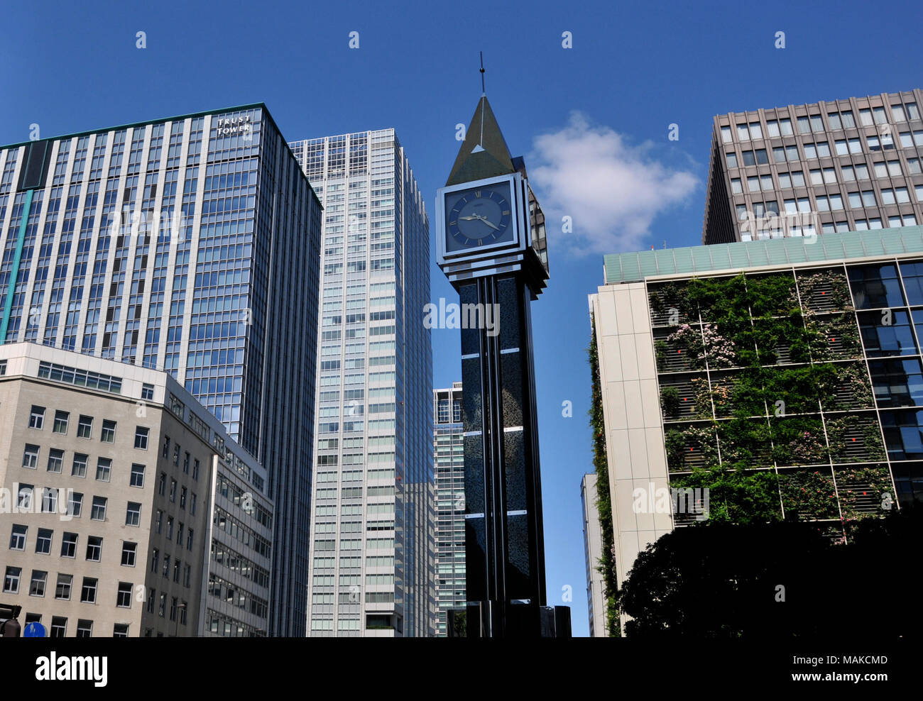 Clock Tower, Geschäftsviertel, Mizuho Trust & Banking Gebäude, Tokio, Japan Stockfoto