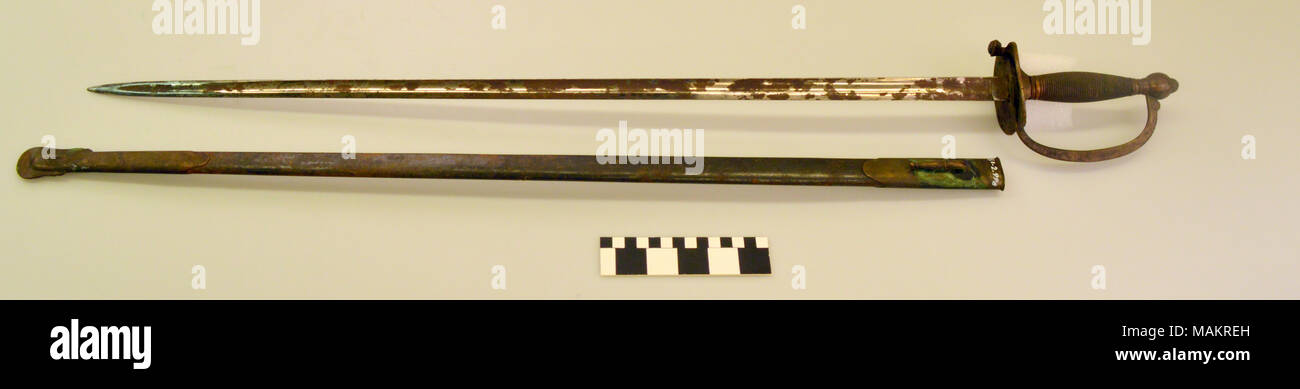 Usa-Modell 1840 NCO Schwert und Scheide 1863 von Emerson und Silber, Trenton, New Jersey. Titel: US-M 1840 Non-Commissioned Officer Schwert und Scheide. 1863. Emerson und Silber Stockfoto