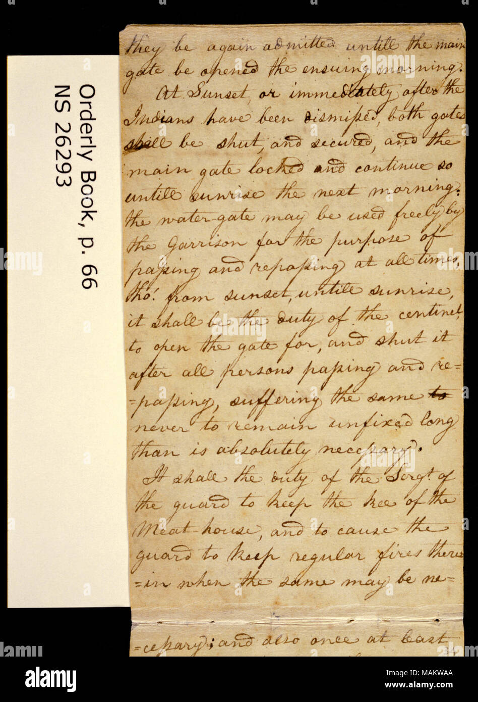 'Fort Clatsop, Januar 1st, 1806. Das Fort wird nun abgeschlossen. . . 'Cont. Titel: Clark Familie Sammlung: Band 20. Geordnete Buch, Seite 66, 1. Januar 1806. 1. Januar 1806. Clark, William, 1770-1838 Stockfoto