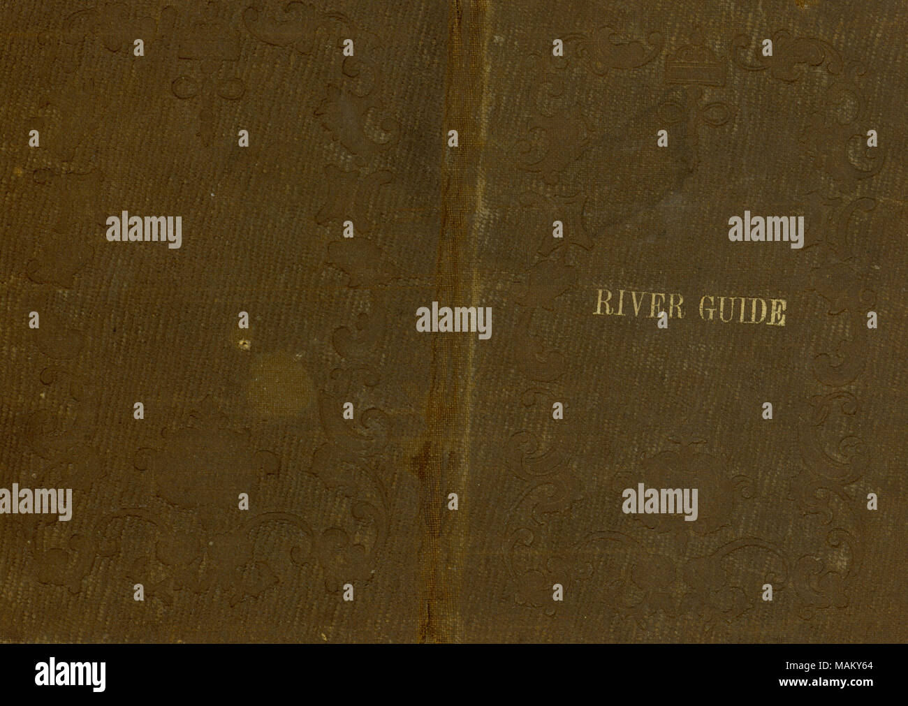 Von John T. Fiala veröffentlicht. Enthält Diagramme der Entfernungen der Städte von St. Louis auf dem Missouri, Ohio, Tennessee und Illinois Flüsse. Auch gravierte Bilder der St. Louis Riverfront und andere Szenen, eine Karte mit Fluss und Bahnstrecken in den nordöstlichen Quadranten des Landes. Karte von George A. Bauer eingraviert. Titel: "Neue Illustrierte River Guide", herausgegeben von Conrad Witter's Buch, Papier und Schreibwaren Store, St. Louis, Missouri, Ca. 1855-1864. zwischen 1855 und 1864. Witter, Conrad Stockfoto