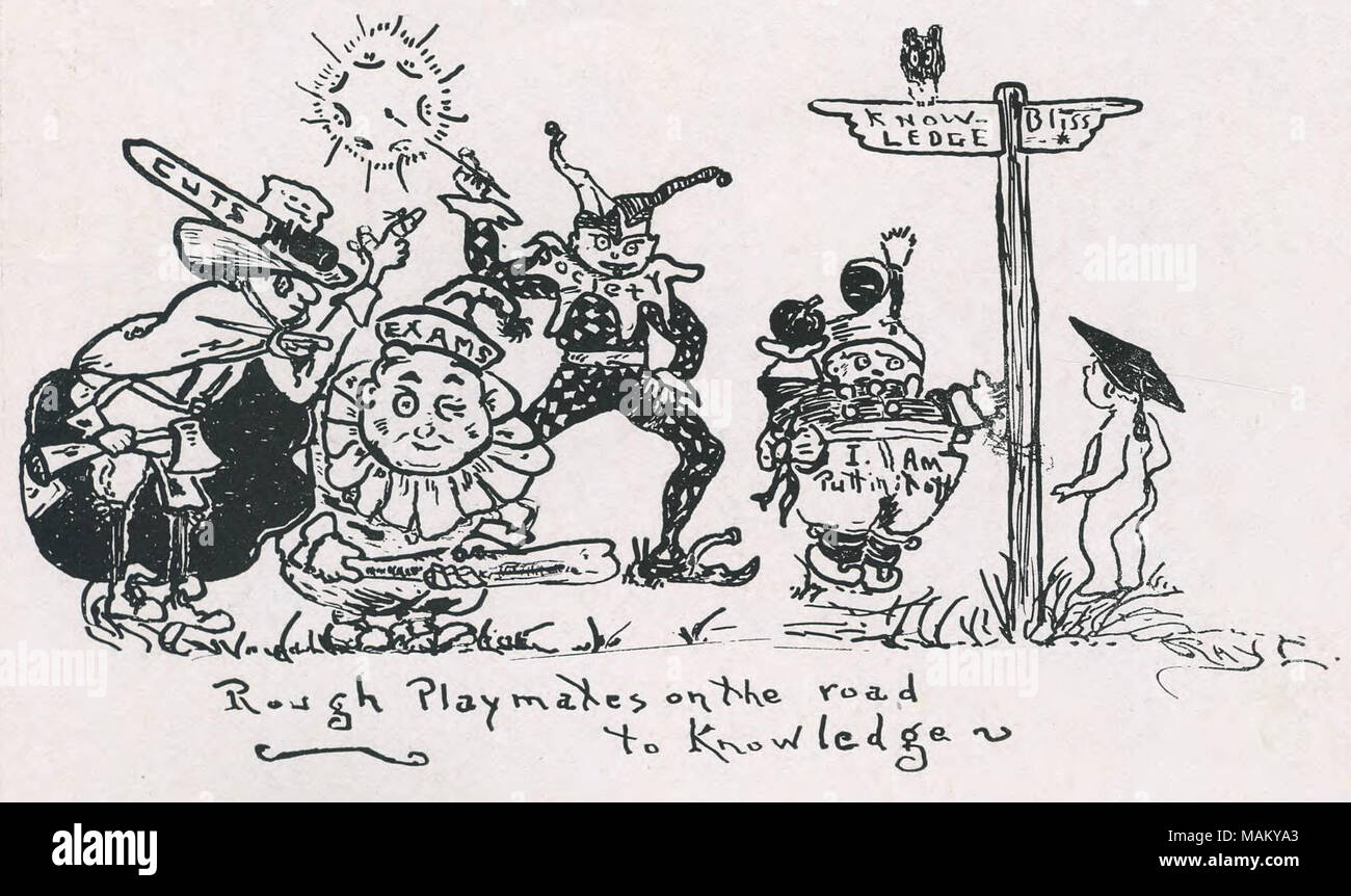 "Rau Spielkameraden auf dem Weg zum Wissen' Cartoon in Locust Jahrbuch East Texas State Normal's College in 1922. . 1922. Stockfoto