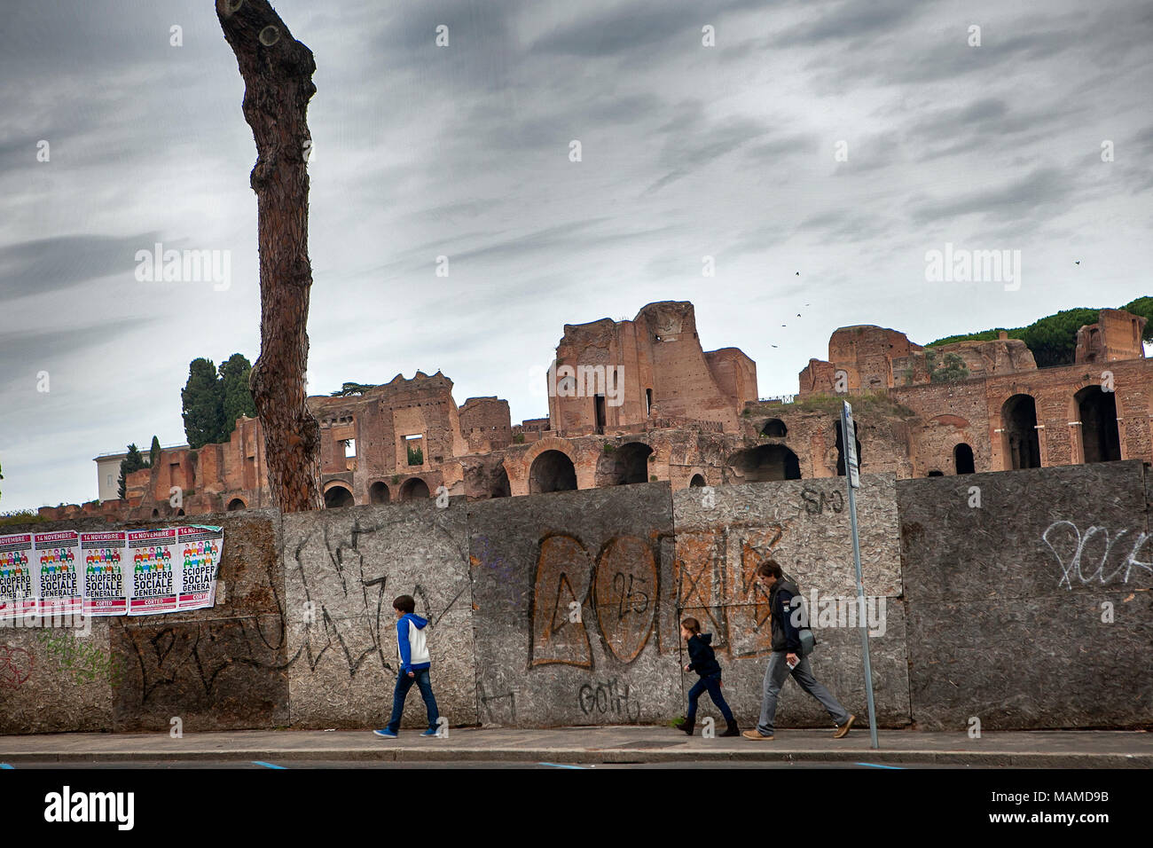 Rom, Italien, 18. November 2017 Blick auf Imperial Forum Rom Stockfoto