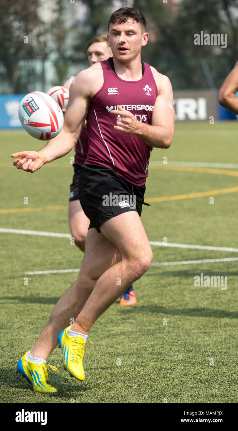 Die Irish Rugby Team eine Schulung im Kings Park vor ihren Hong Kong Rugby 7 nähere Bestimmung entspricht Durchführung Stockfoto