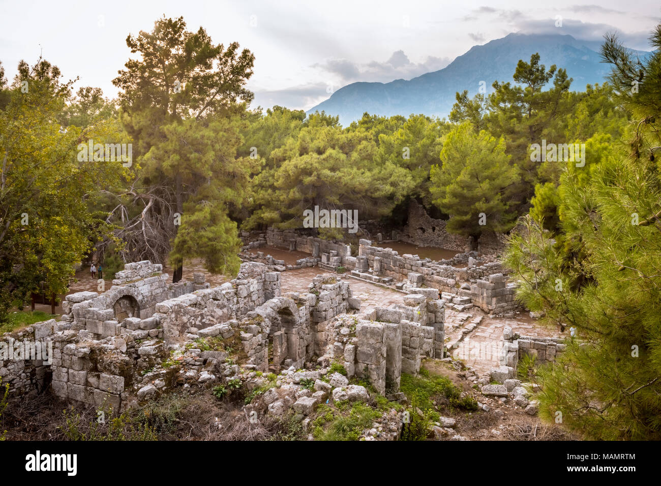 Stein Platz in der antiken Stadt Phaselis Faselis historische Sehenswürdigkeit der Türkei Stockfoto