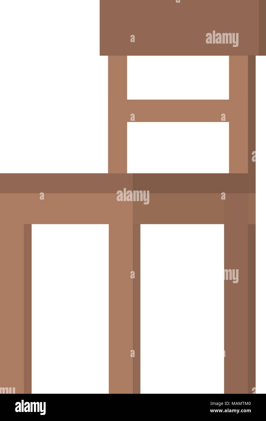 Holzstuhl isolierten Symbol Stock Vektor