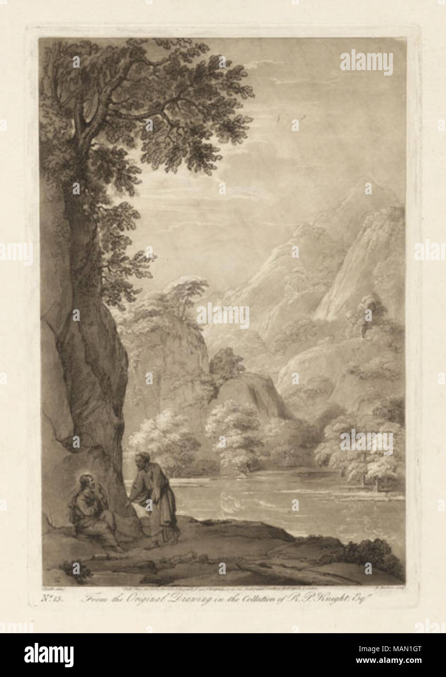 Liber Veritatis Landschaft 2. 1802. RICHARD EARLOM Stockfoto