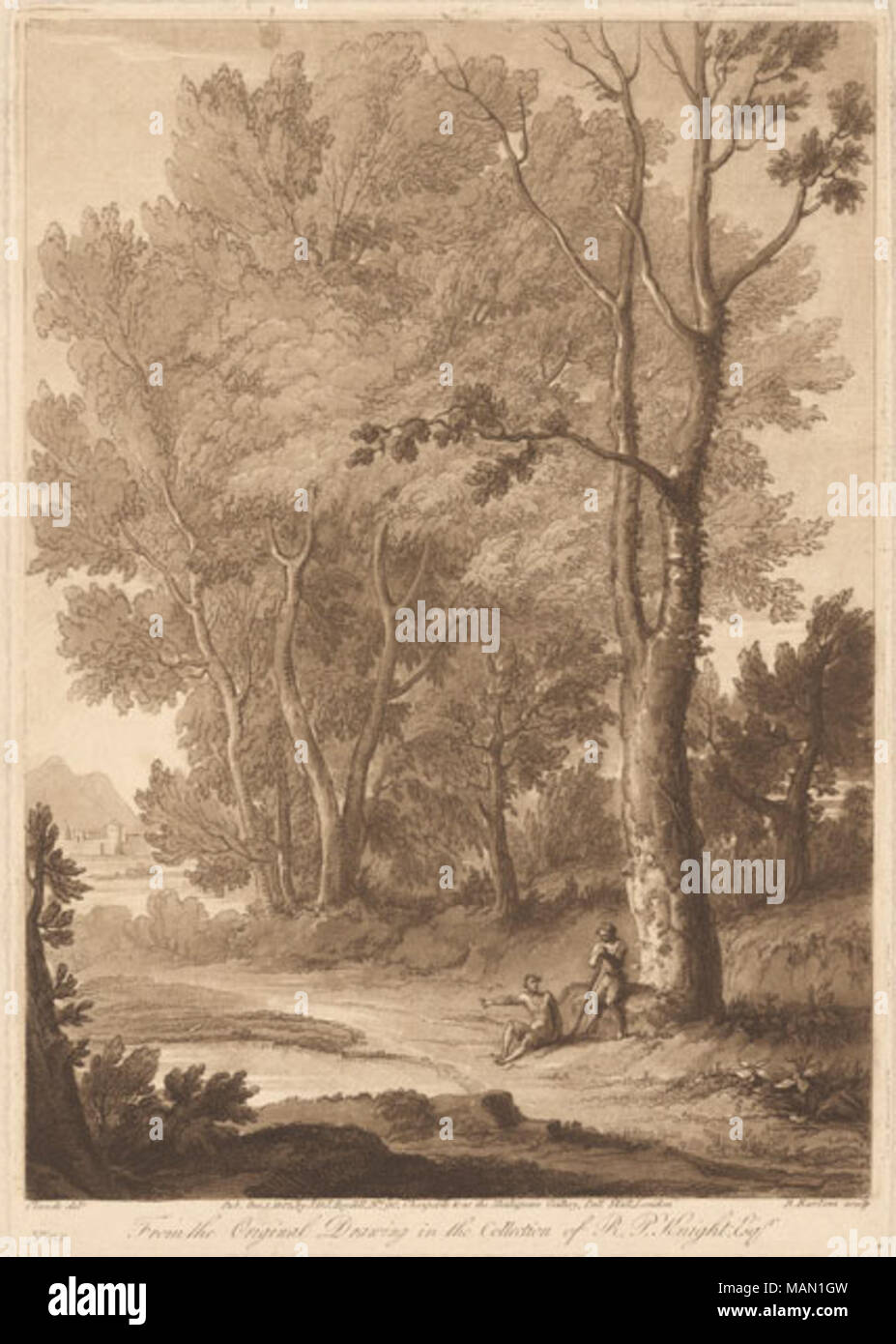 Liber Veritatis Landschaft 3. 1803. RICHARD EARLOM Stockfoto