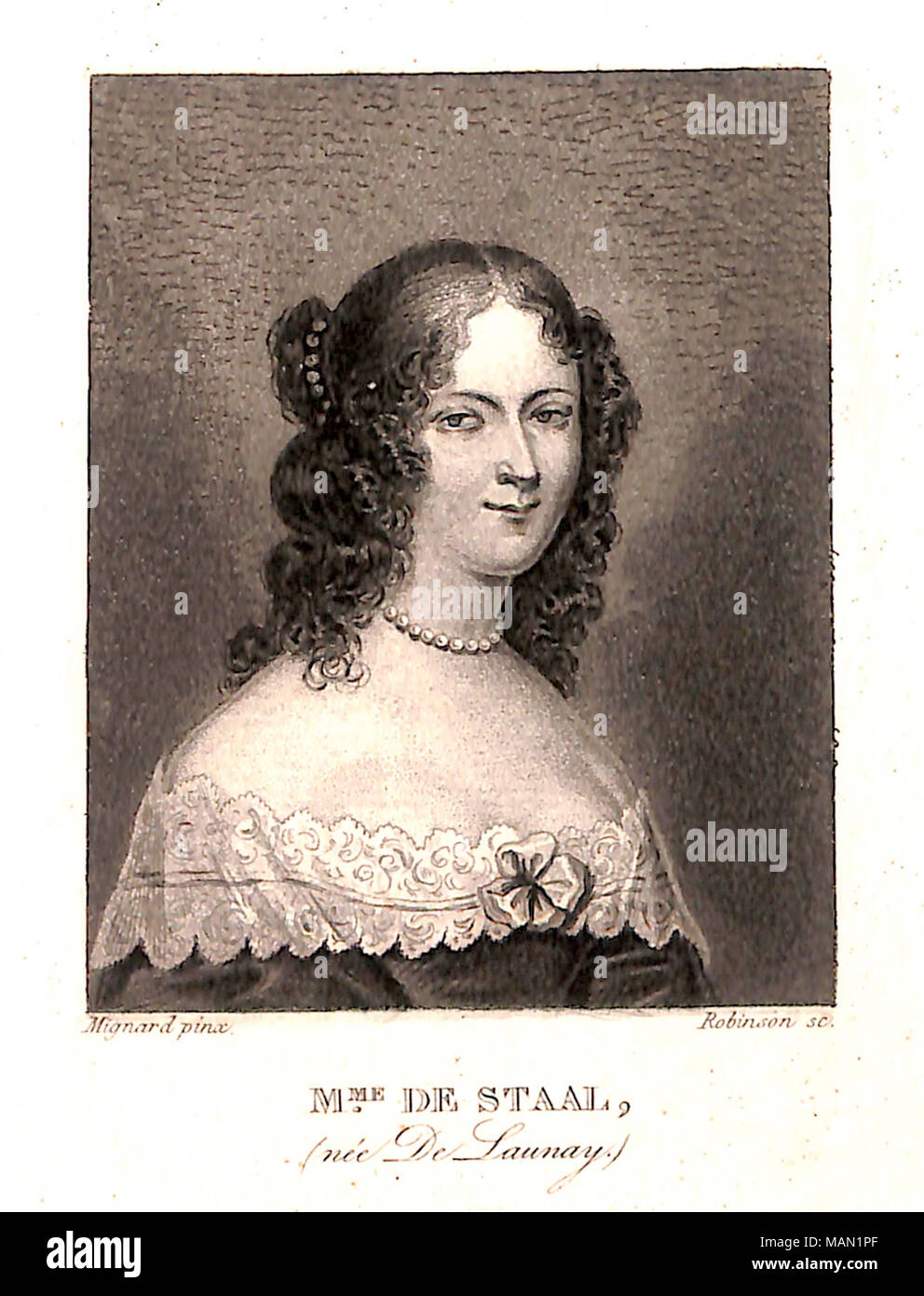 . Fran ais-+??: Portrait de la Baronne de Staal (n+? e De Launay). 1. Januar 1870. Portrait grav + Stockfoto