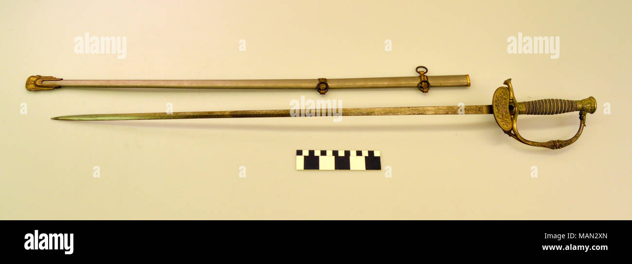 Nicht-Verordnung Usa-Modell 1860 Officers' Schwert und Scheide. Diese Variante des M1860 wäre privat erworben werden, und ist für den Amerikanischen Bürgerkrieg Ära. Titel: Non-Regulation US-M1860 Schwert und Scheide. um 1860. M.C. Lilley und Co. Stockfoto