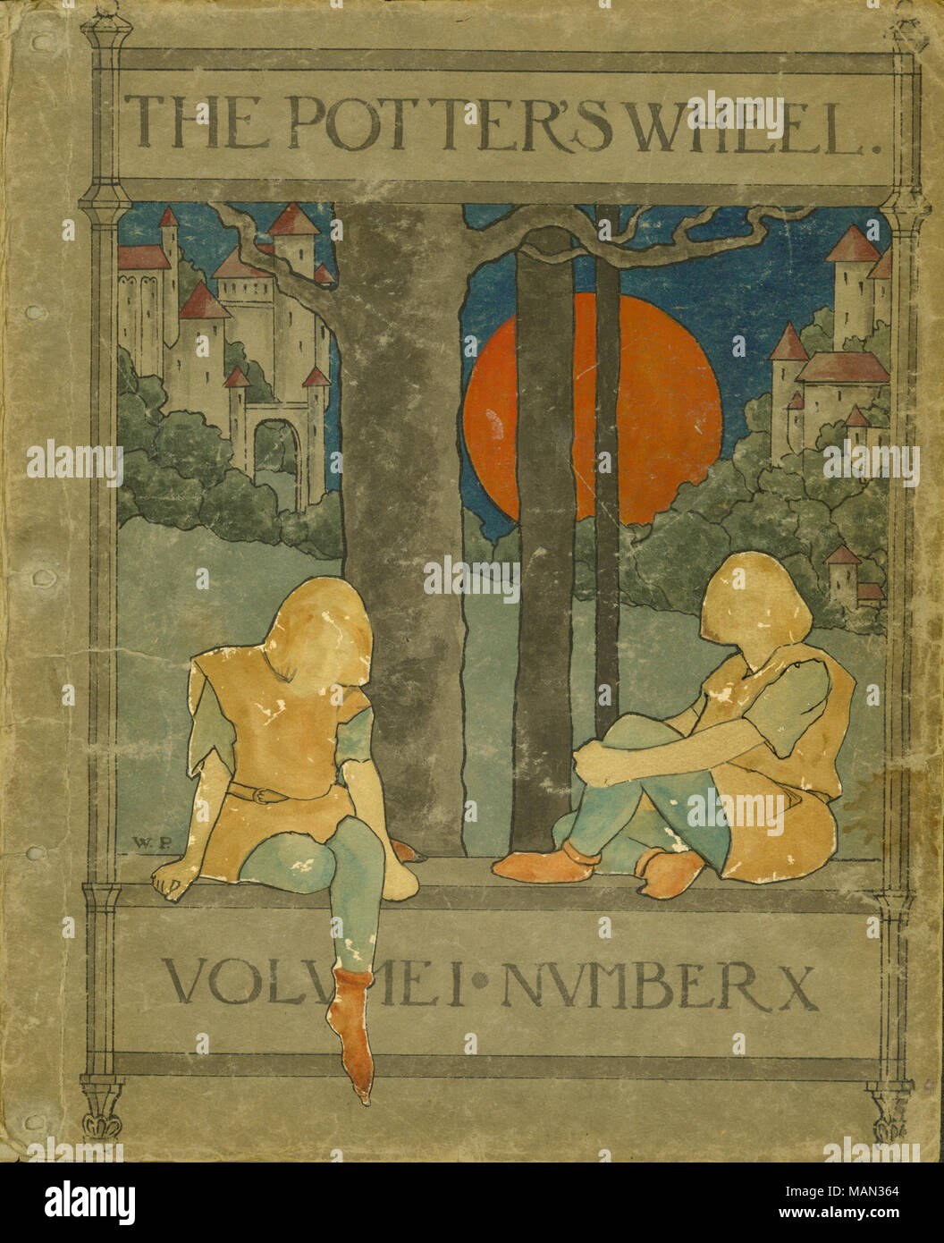 Die Abdeckung gezeichnet von willamina Parrish zeigt zwei anonymen mittelalterlichen Jungen sitzen neben Bäumen mit zwei Burgen im Hintergrund. Ausgabe enthält Inhaltsverzeichnis Design, Panel Designs und einem Gedicht von willamina Parrish; eine Kurzgeschichte mit dem Titel "Billy" von Celia Harris; ein Gedicht und Übersetzungen von Gedichten aus dem Deutschen von Sara Teasdale ; fotografische Porträts von Caroline Risque durch Gnade Parrish; eine Kurzgeschichte mit dem Titel "seinen Tag der Ruhe" von E.Wahlert; eine Übersetzung des deutschen Gedicht von Inez Dutro; ein Spiel mit dem Titel "Der Eindringling" durch die Reben Colby; Gedichte für Kinder mit Illustrationen von Caroline Risque; und eine po Stockfoto