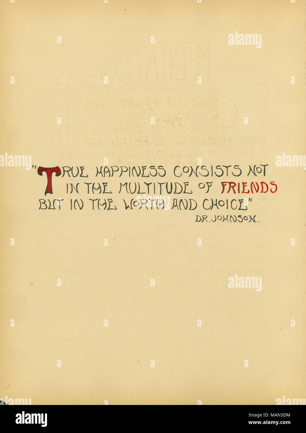 Zitat von Samuel Johnson. Titel: Die Töpferscheibe, Band 1, Nummer 4, Seite 35, Februar 1905. Februar 1905. Johnson, Samuel, 1709-1784 Stockfoto