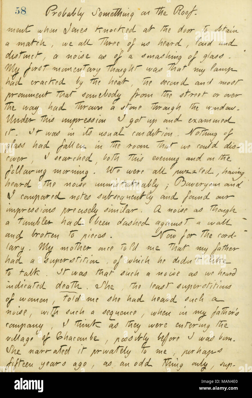 Beschreibt ein mysteriöser Vorfall, der in seiner Pension. Titel: Thomas Butler Gunn Tagebücher: Band 14, Seite 64, 18. Oktober 1860. 18. Oktober 1860. Gunn, Thomas Butler, 1826-1903 Stockfoto