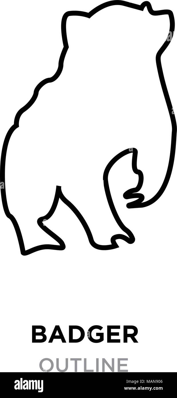 Badger Umrisse auf weißem Hintergrund, Vector Illustration Stock Vektor