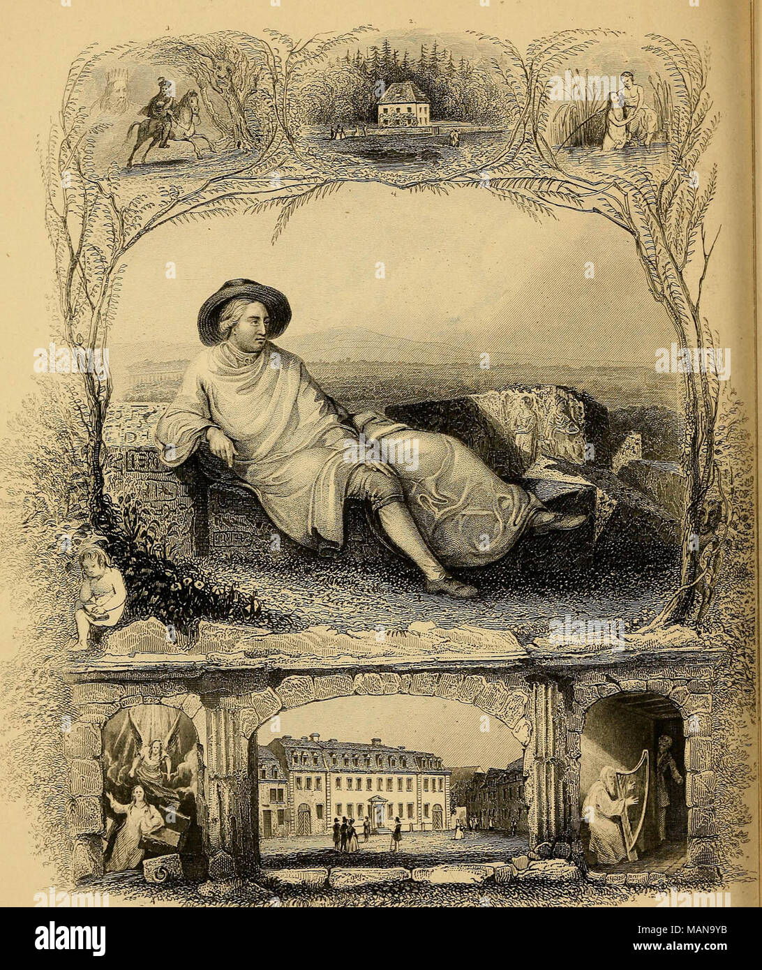 "Die poetische Werke von Fitz-Greene Halleck: Nun zuerst gesammelt; mit stahlstichen illustriert, die anhand von Zeichnungen, die von Amerikanischen Künstlern" (1850) Stockfoto