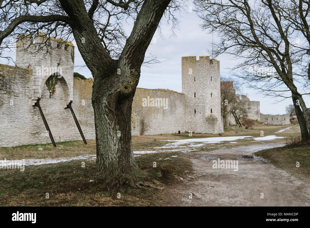 Winter in Visby auf der Insel Gotland in der Ostsee Stockfoto