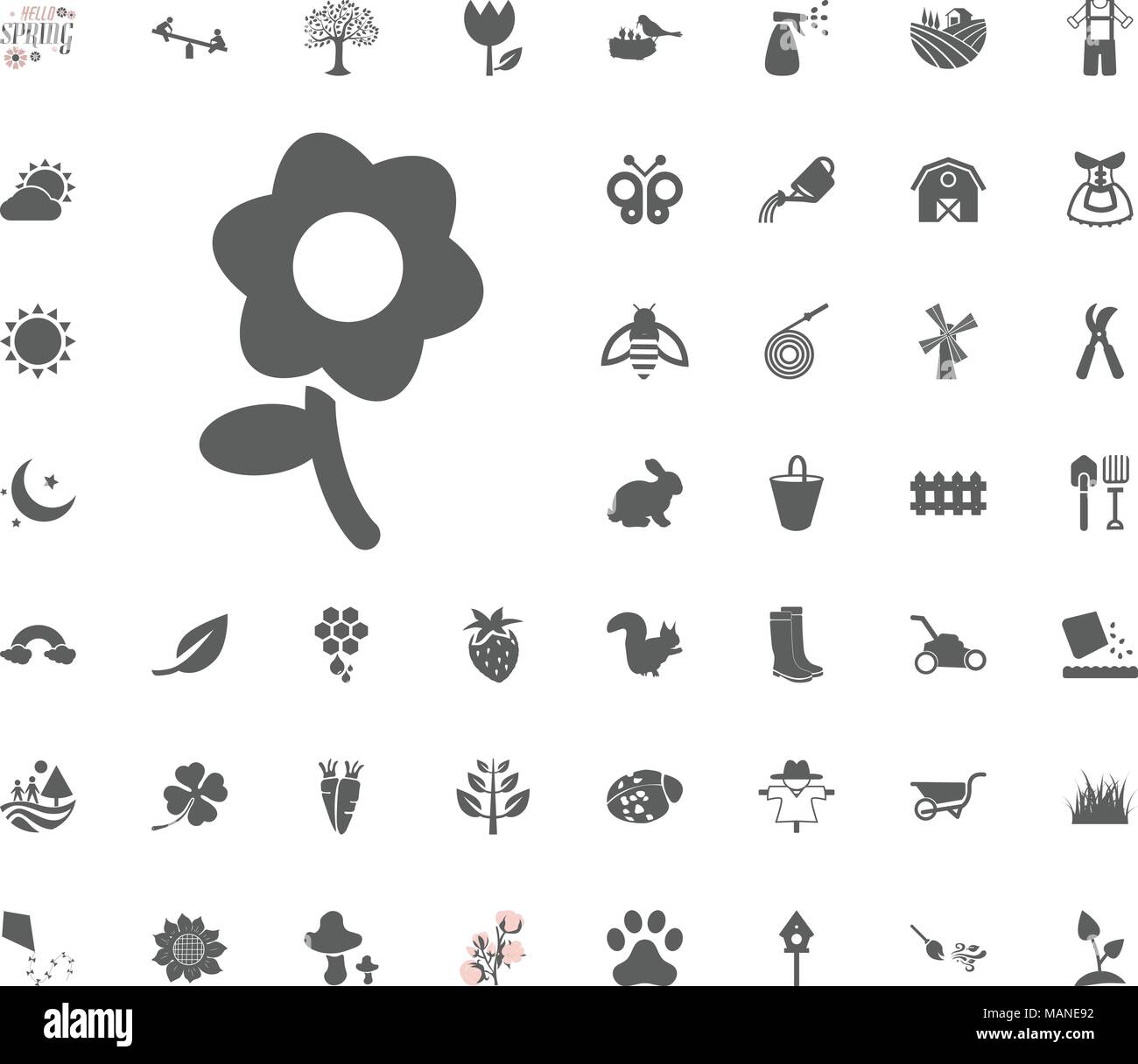 Blume Symbol. Feder Vektor-illustration Icon Set Stock Vektor