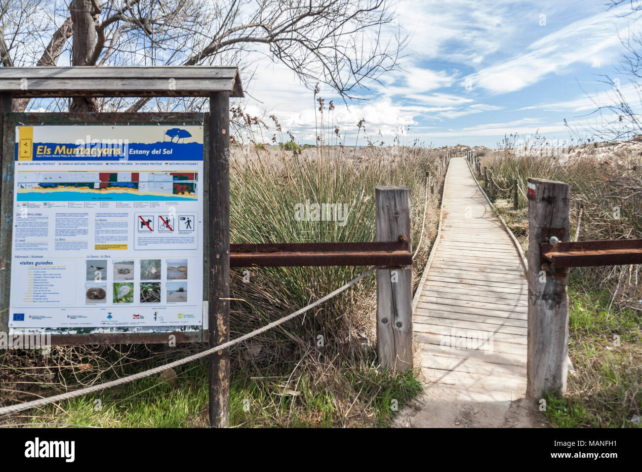 Naturschutzgebiet Els Muntanyans in Torredembarra, Costa Dorada, Katalonien, Spanien. Stockfoto