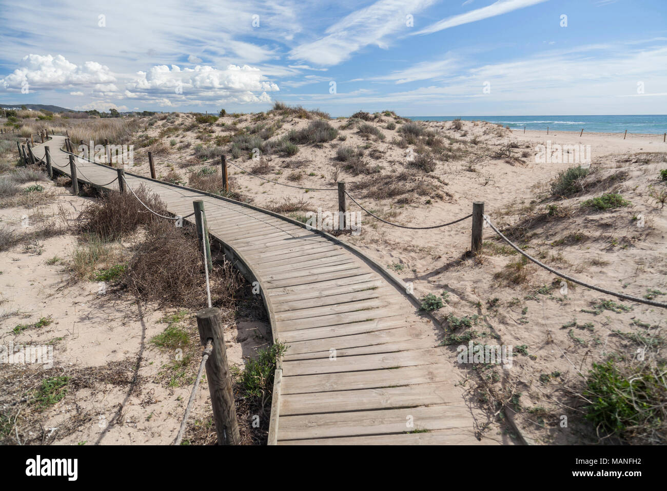 Naturschutzgebiet Els Muntanyans in Torredembarra, Costa Dorada, Katalonien, Spanien. Stockfoto