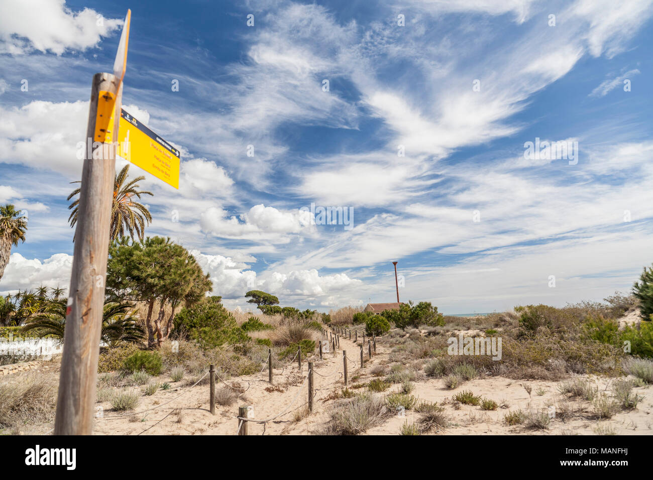 Naturschutzgebiet Els Muntanyans in Torredembarra, Costa Dorada, Katalonien, Spanien. Stockfoto