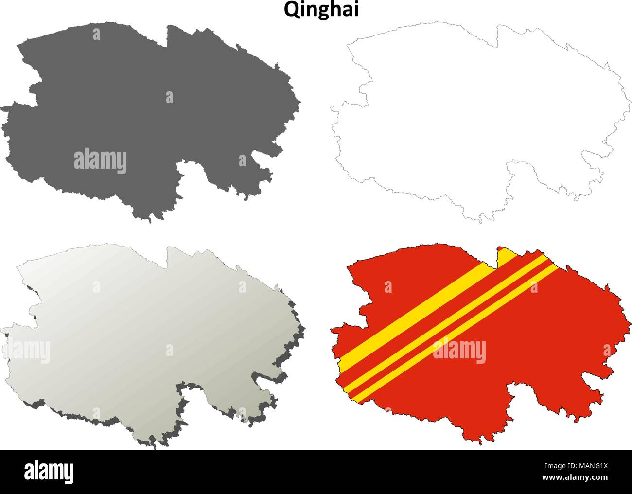 Qinghai leere Umriss Karte gesetzt Stock Vektor