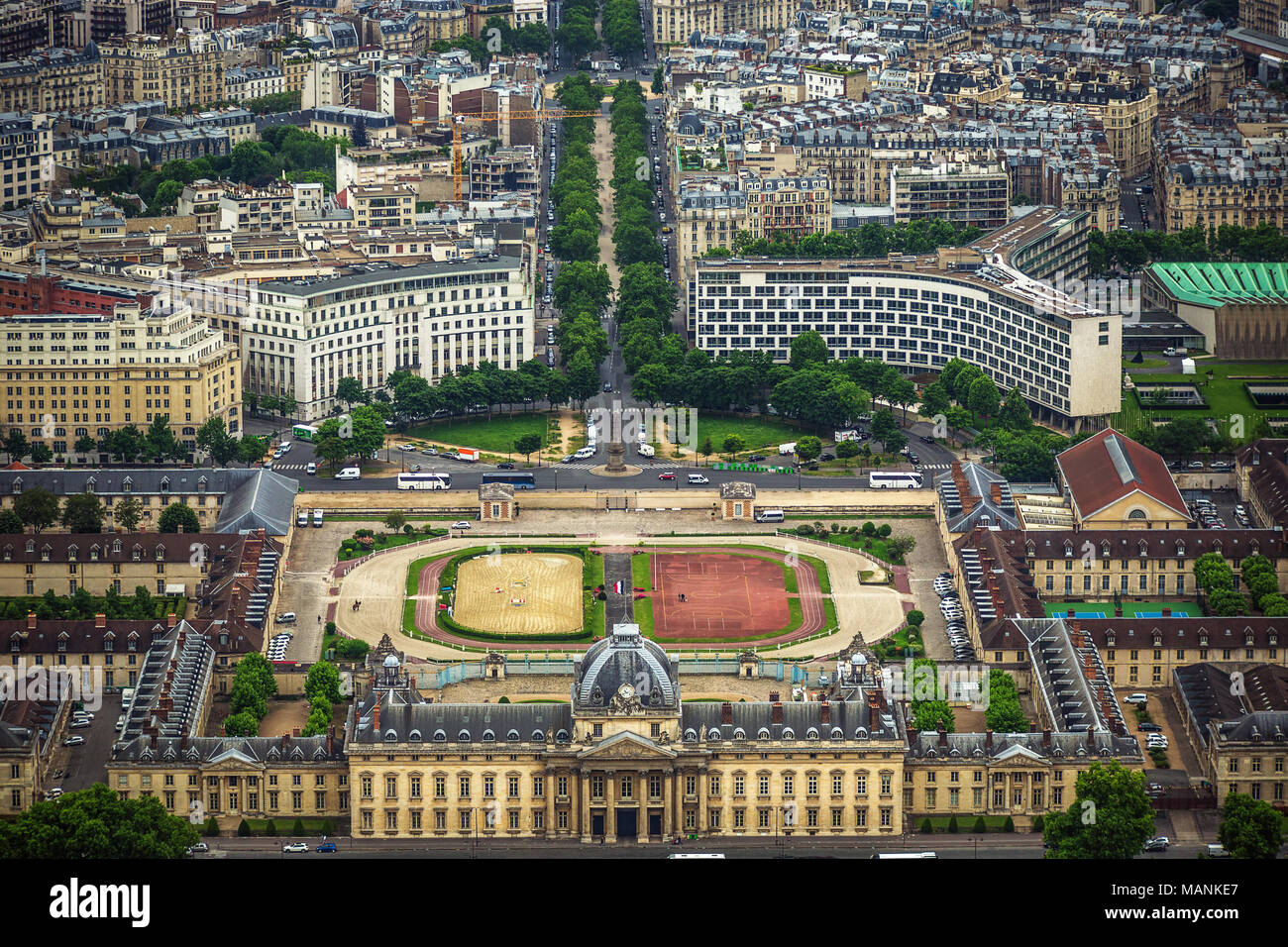 Panoramablick auf Paris vom Eiffelturm, Frankreich Stockfoto