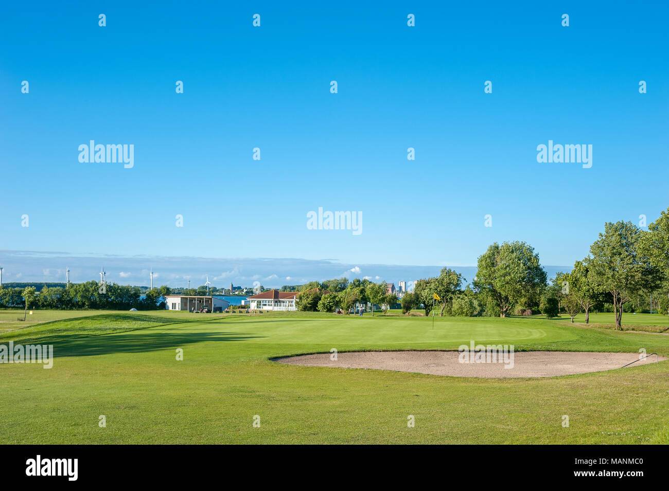 Golfplatz in Wulfen, Wulfener Hals, Fehmarn, Ostsee, Schleswig-Holstein, Deutschland, Europa Stockfoto