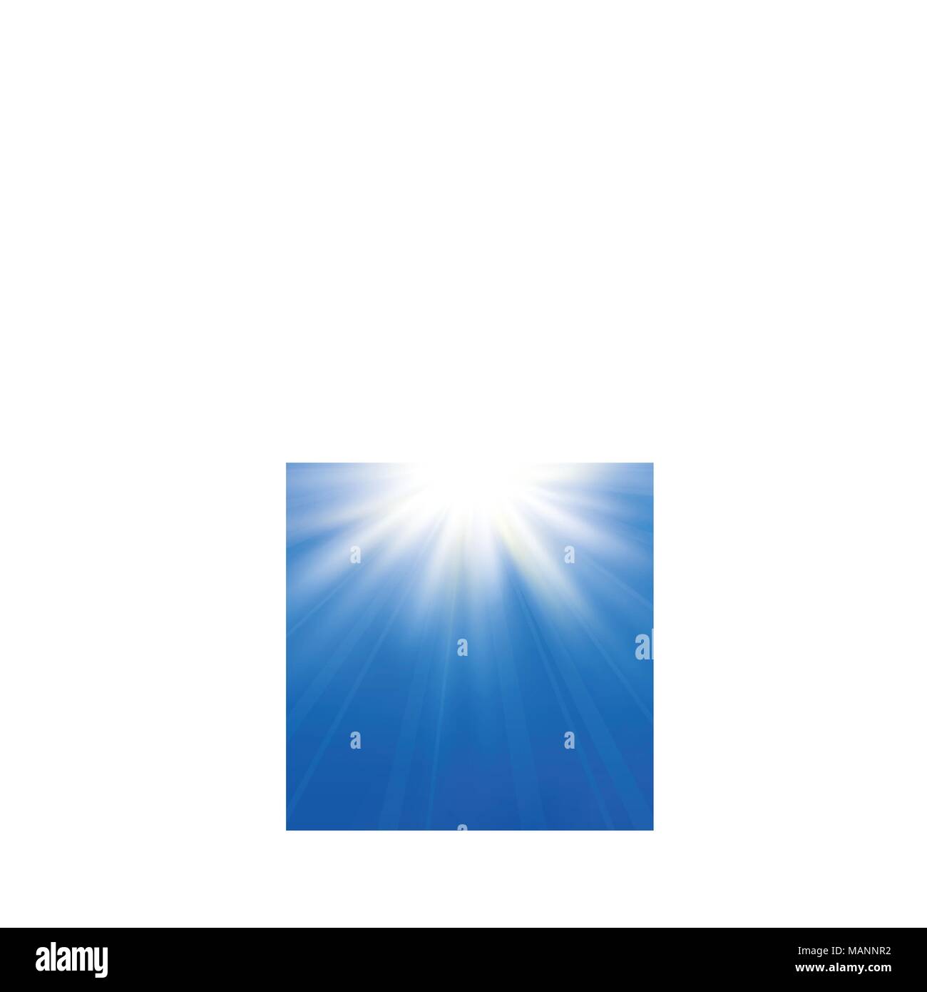 Zusammenfassung Hintergrund asymmetrischer in dunkelblauen Himmel. Sun Light burst mit dem Zentrum im oberen. illustration Vector EPS 10. Stock Vektor