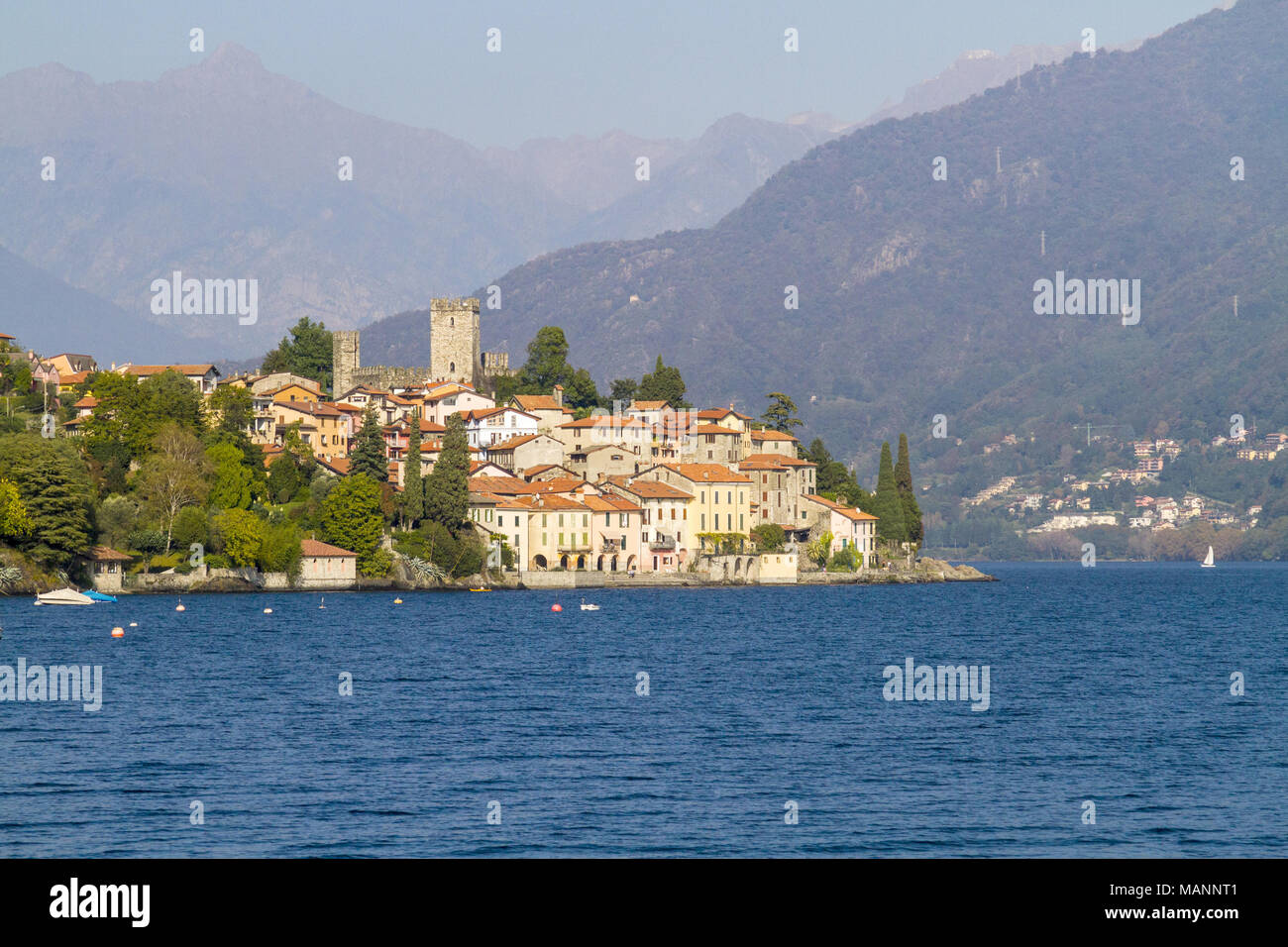 Landschaft der Comer See in rezzonico Italien Stockfoto