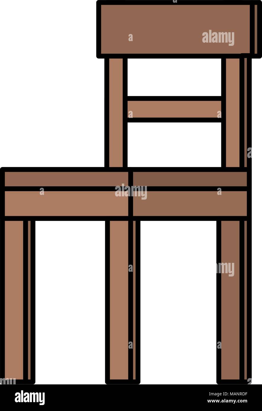 Holzstuhl isolierten Symbol Stock Vektor
