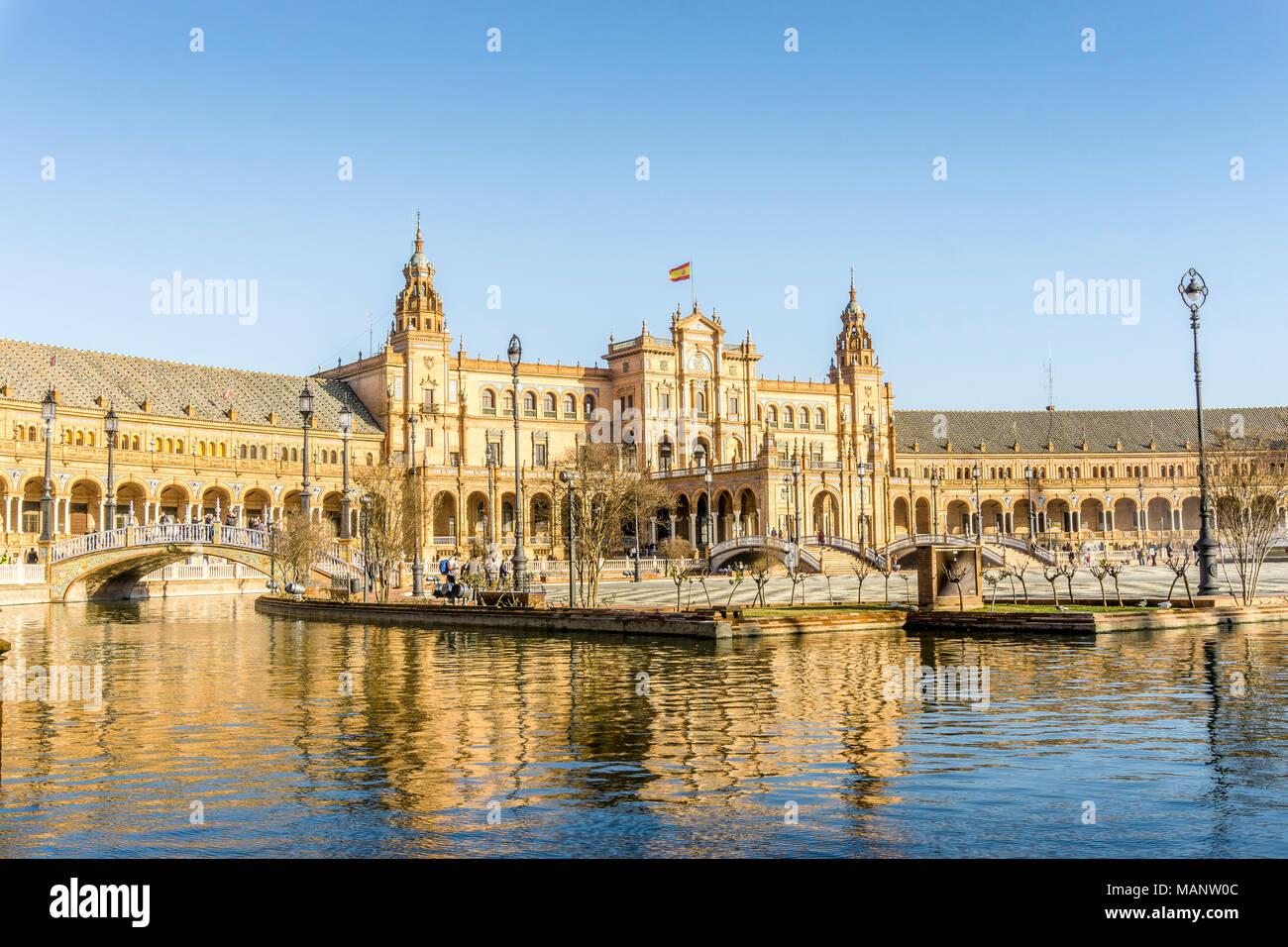 Spanien Platz oder den Plaza de Espana, Sehenswürdigkeiten von Sevilla, Andalusien, Spanien Stockfoto