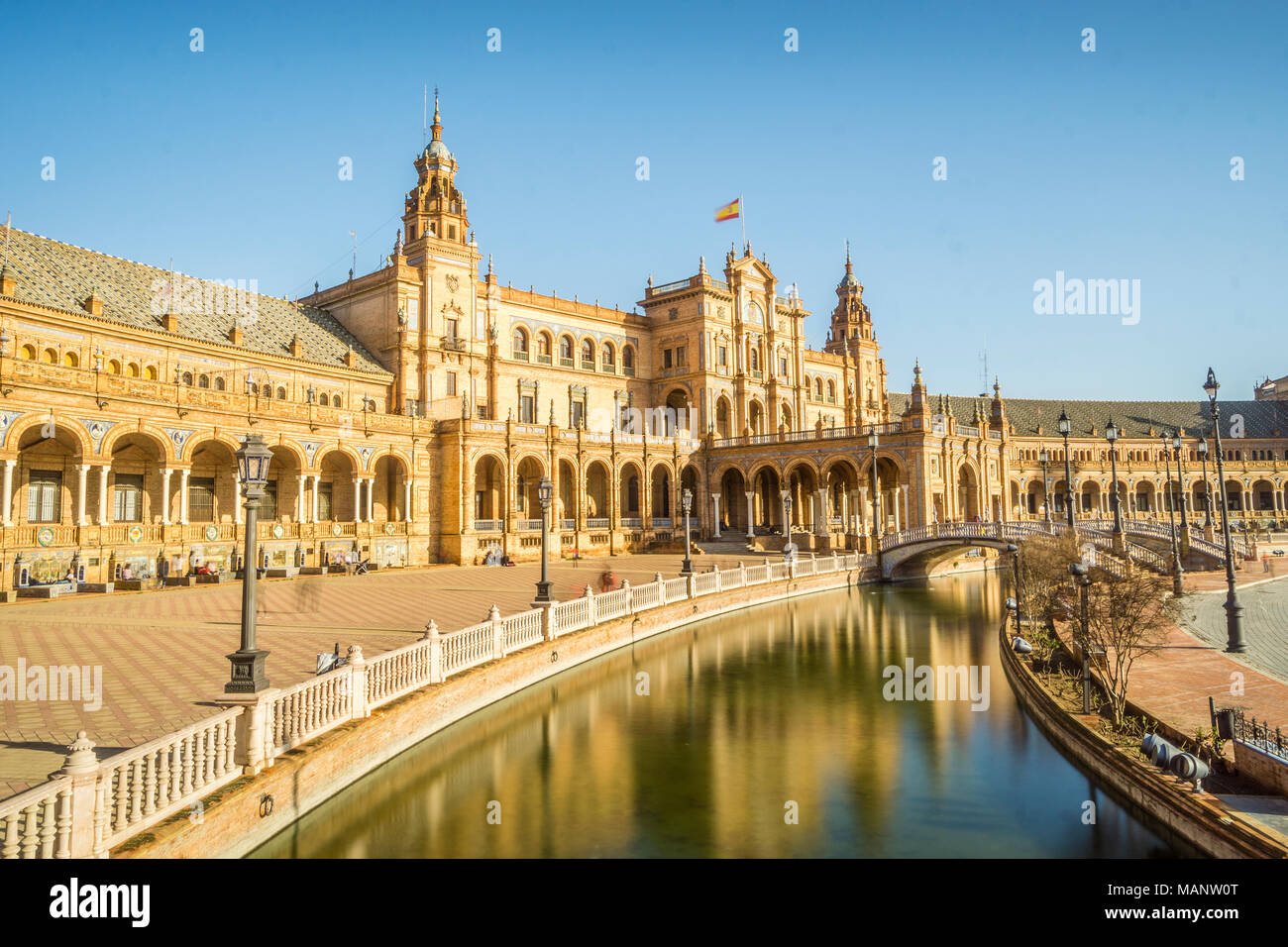 Spanien Platz oder den Plaza de Espana, Sehenswürdigkeiten von Sevilla, Andalusien, Spanien Stockfoto