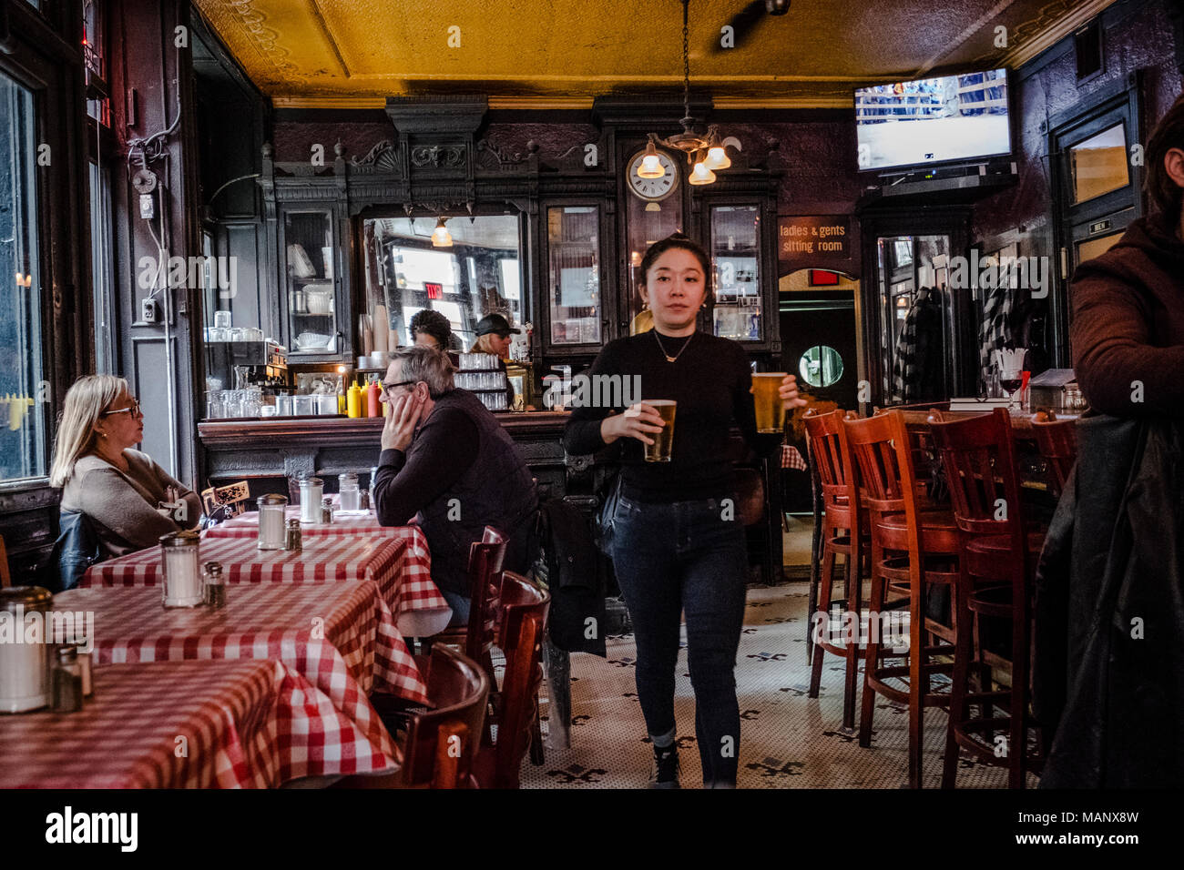 Fanellis Cafe traditionelle Pub in Soho, Manhattan, New York Stockfoto