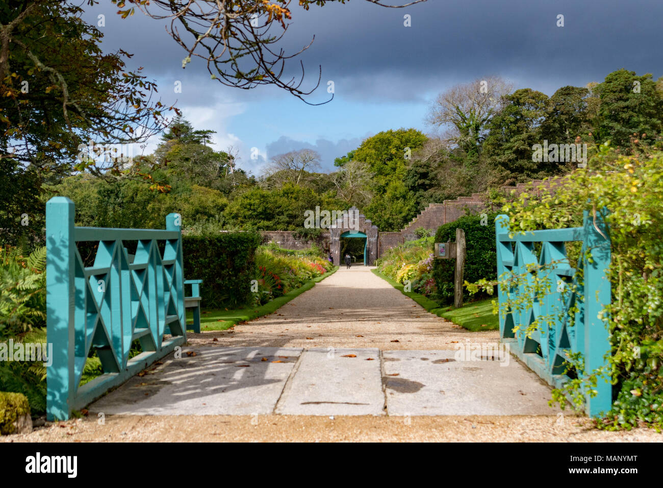 Kylemore Abbey Garten Stockfoto