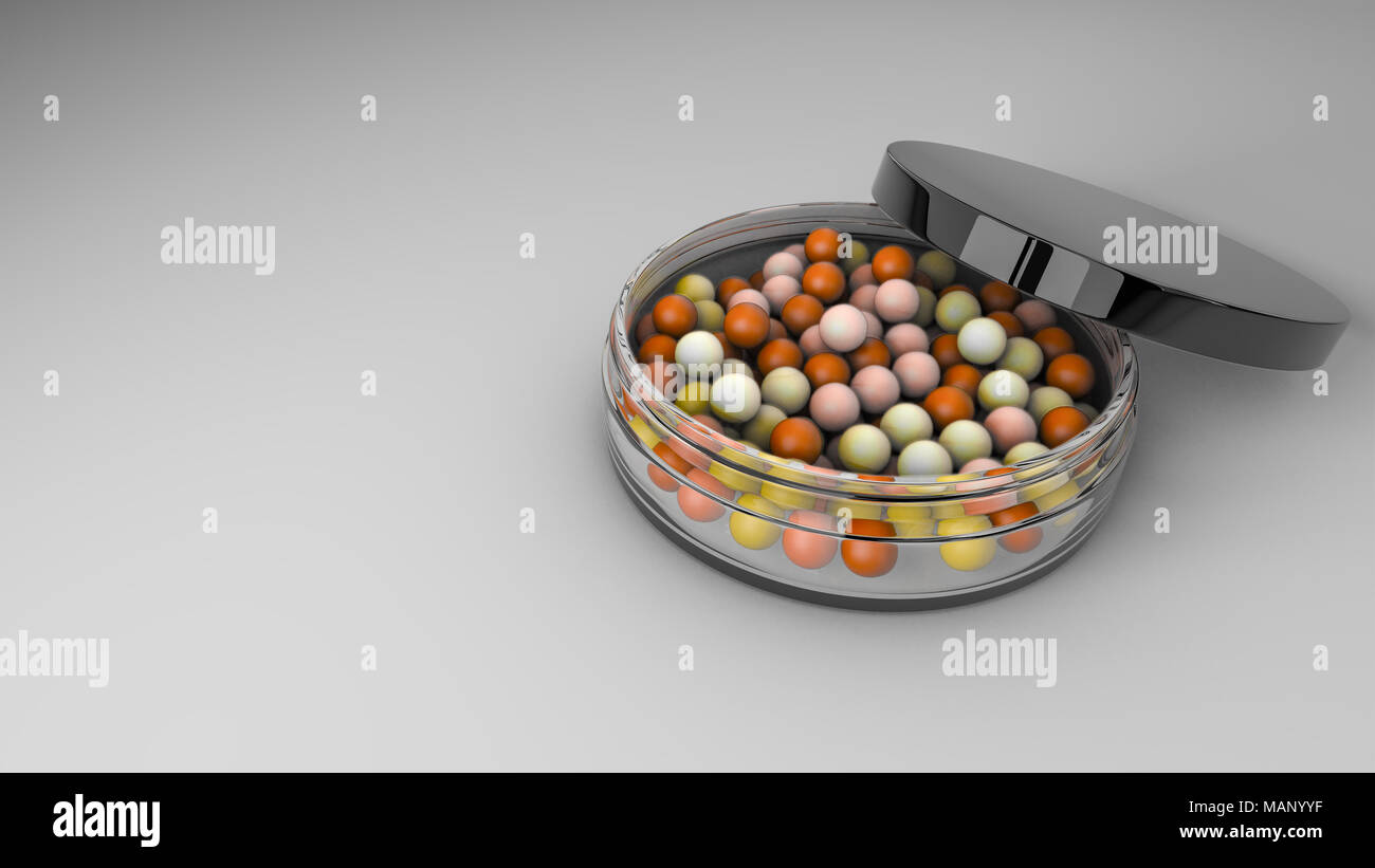 Die bronzing pearls Make-up. 3D-Render Abbildung Stockfoto
