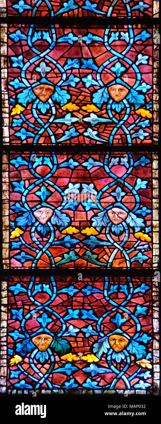 Glasmalerei, Kathedrale von León. Castilla y León, Spanien Stockfoto