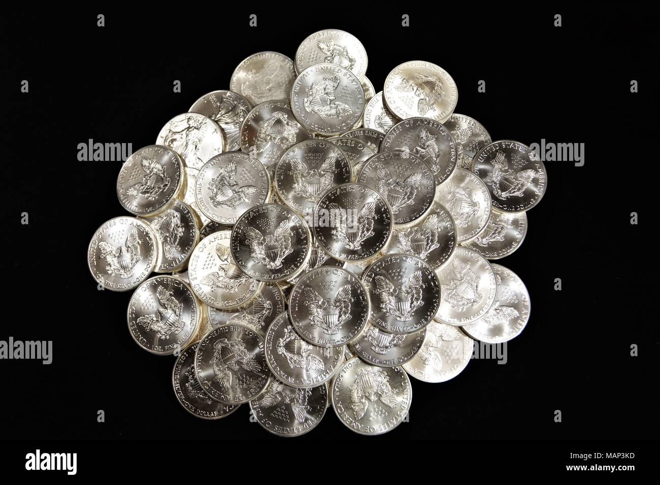 American Eagle Silver Dollar Stockfoto