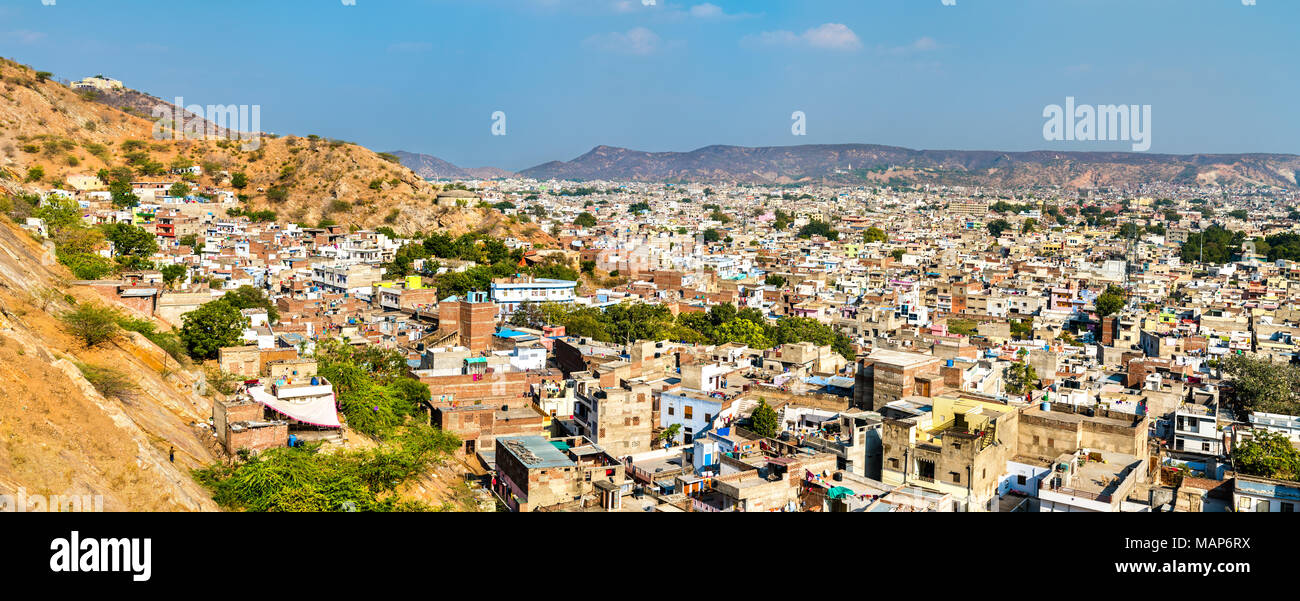 Panorama von Jaipur, Rajasthan, Indien Stockfoto
