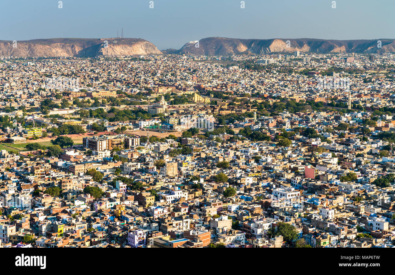 Panorama von Jaipur, Rajasthan, Indien Stockfoto