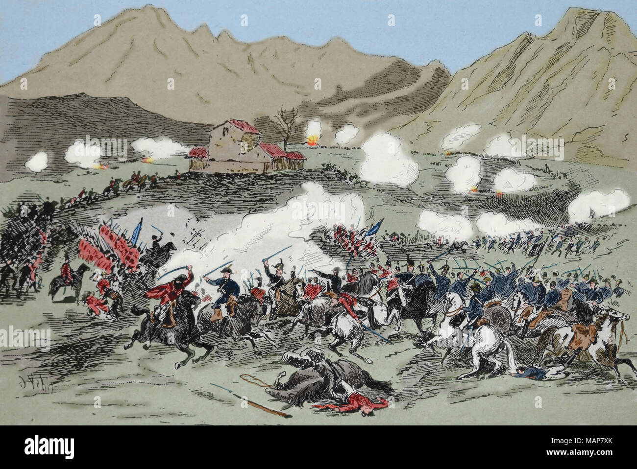 Französischen revolutionären Kriege. Schlacht von Rivoli, 14./15. Januar 1797. Sieg in die Französische Kampagne in Italien gegen die Österreichische. Stockfoto