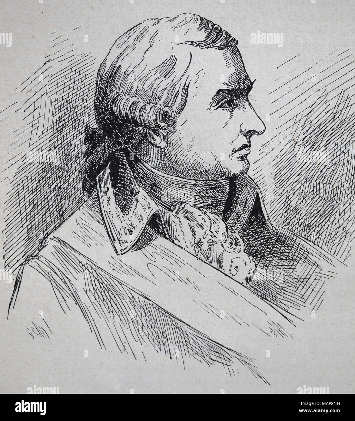 Jean-Charles Pichegru (1761-1804). Der französische General der revolutionären Kriege. Gravur, 19. Jahrhundert Stockfoto