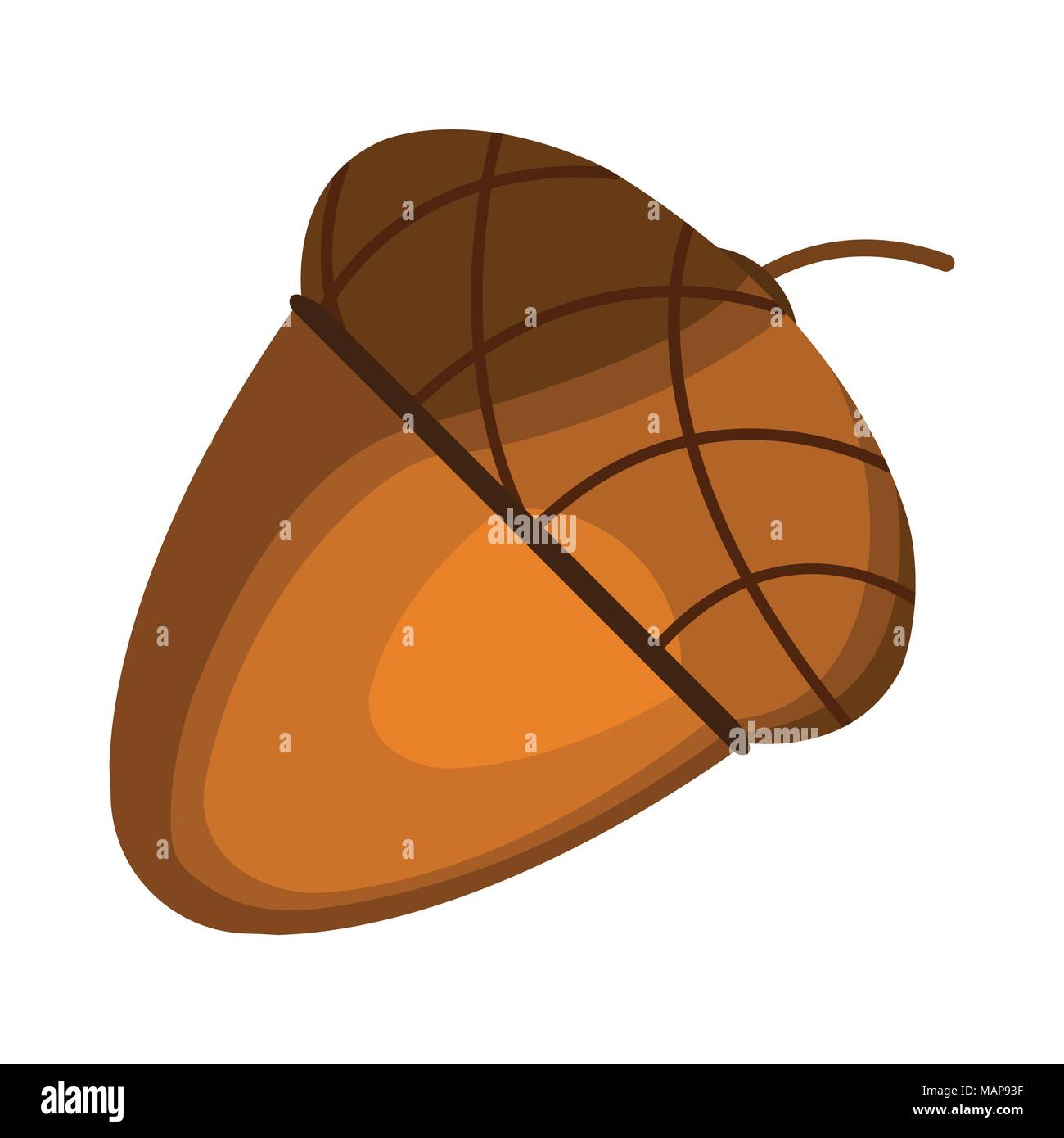 Acorn Symbol. Cartoon Stil. Vector Illustration für Thanksgiving Day. Stock Vektor