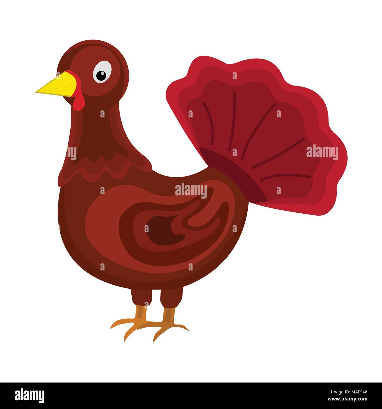 Türkei Symbol. Cartoon Stil. Vector Illustration für Thanksgiving Day. Stock Vektor