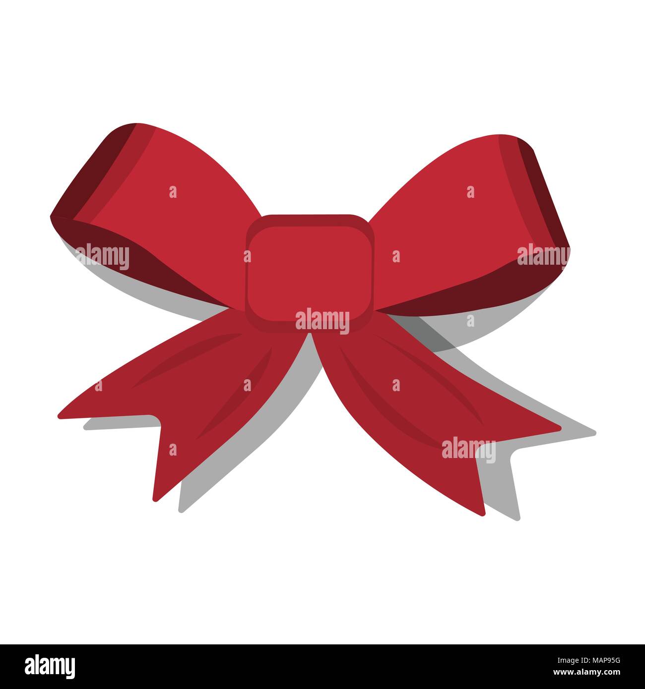 Ribbon XMas-Symbol. Cartoon Stil. Vector Illustration für Weihnachten. Stock Vektor