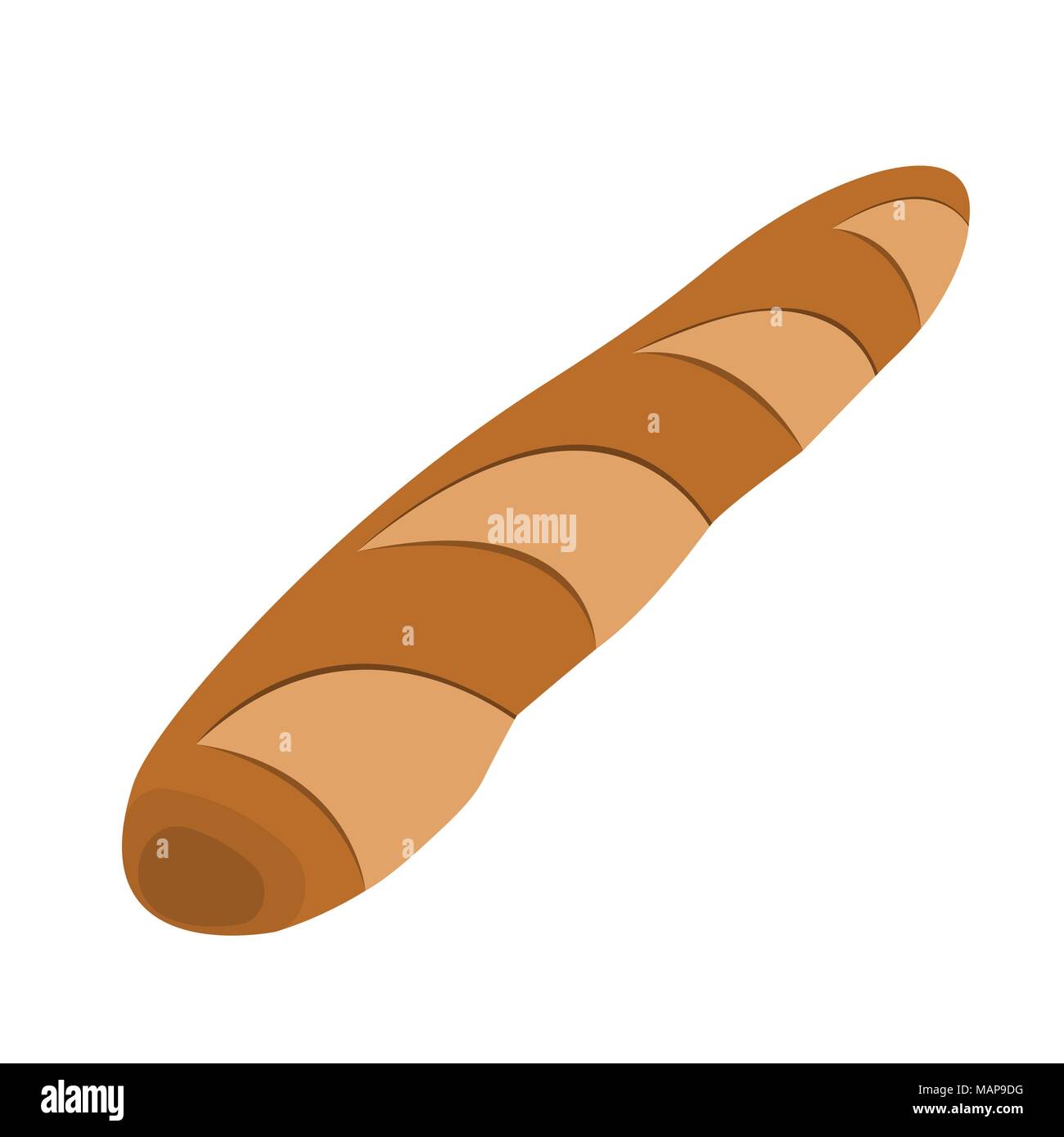 Baguette Symbol. Grillen und Picknick Label auf weißem Hintergrund. Cartoon Stil. Vector Illustration. Stock Vektor